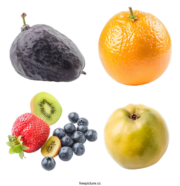 [Transparent Background PNG]Fresh Organic Fruits Variety