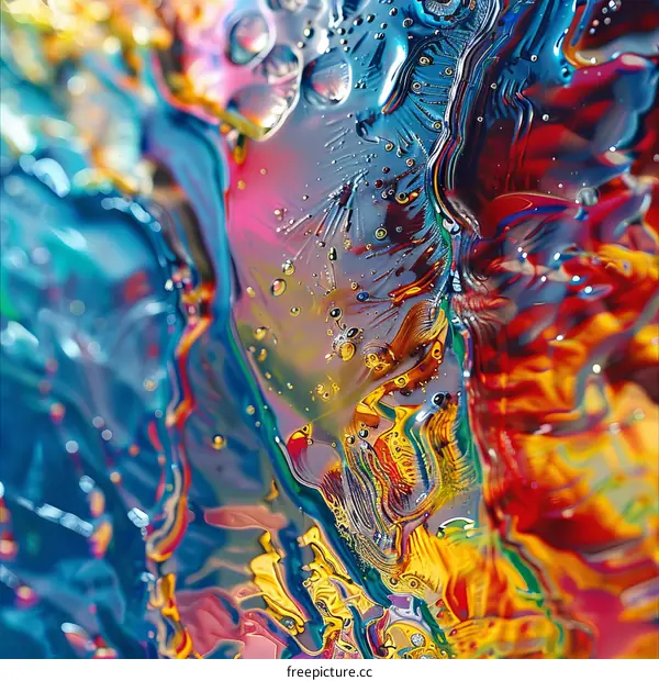 Colorful Abstract Painting with Vibrant Movement
