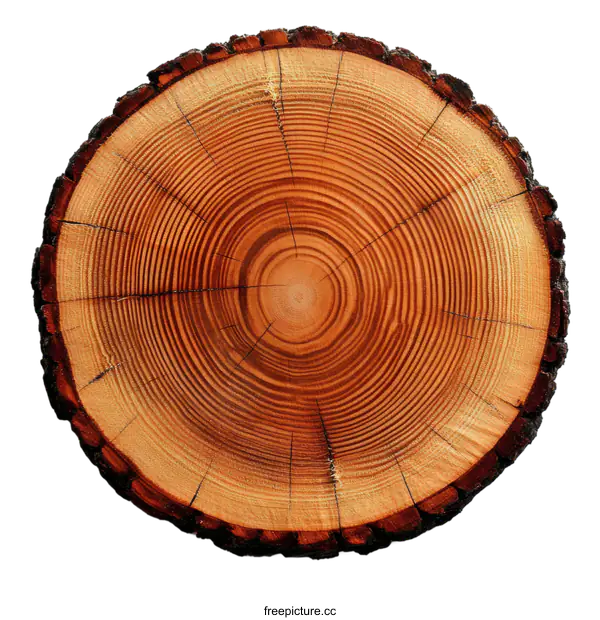 [Transparent Background PNG]Close Up of a Wooden Tree Trunk Slice