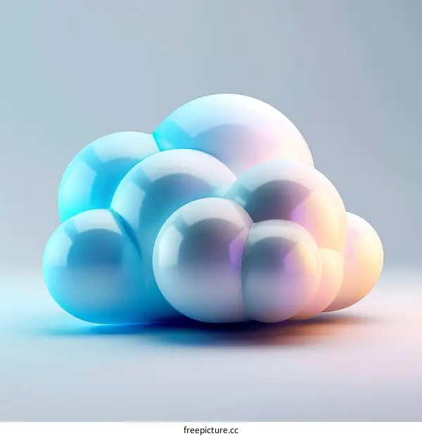 3D rendering of a blue and white cloud