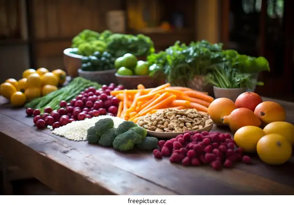 Appetizing Assortment of Crisp Fruits and Vegetables