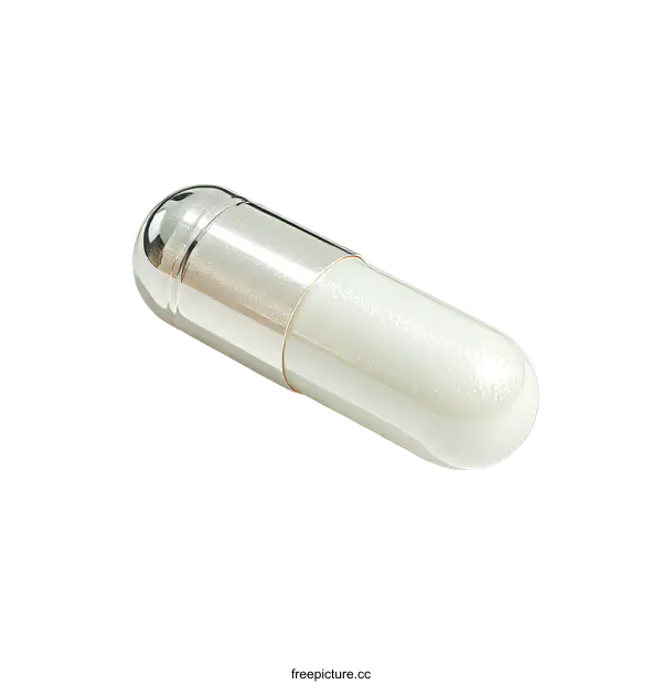 [Transparent Background PNG]Metallic Capsule with White Interior