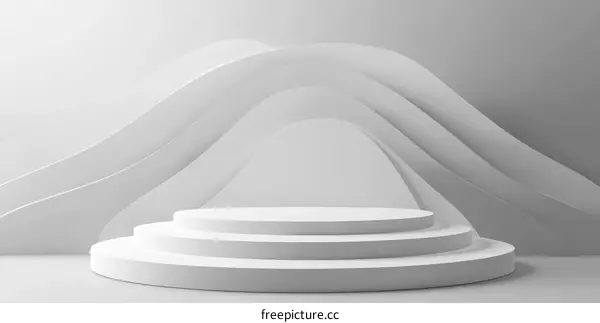 Abstract White Modern Product Display Stage