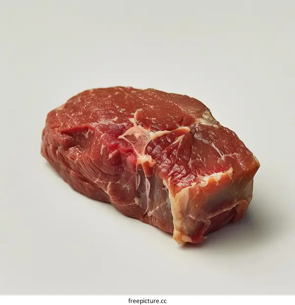 Raw beef tenderloin on white background