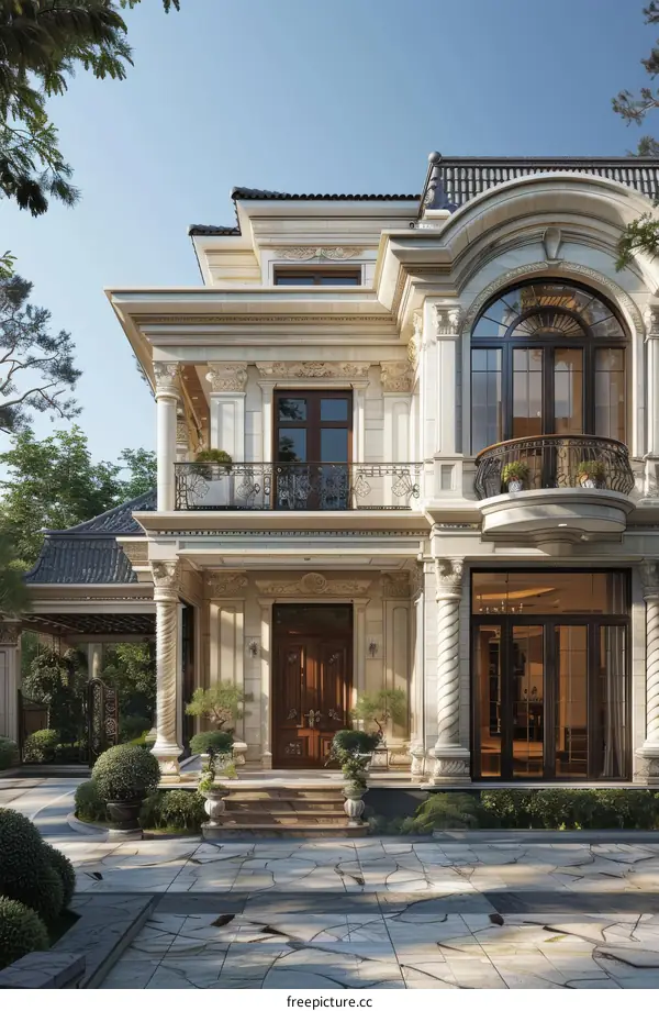 Luxury Mansion Exterior Design Illustration