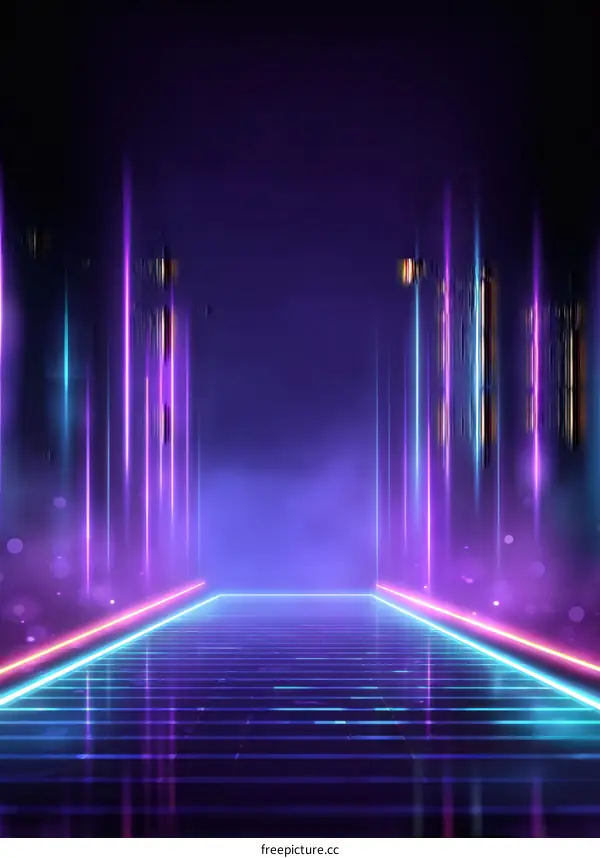 Neon Light Pathway Illustration