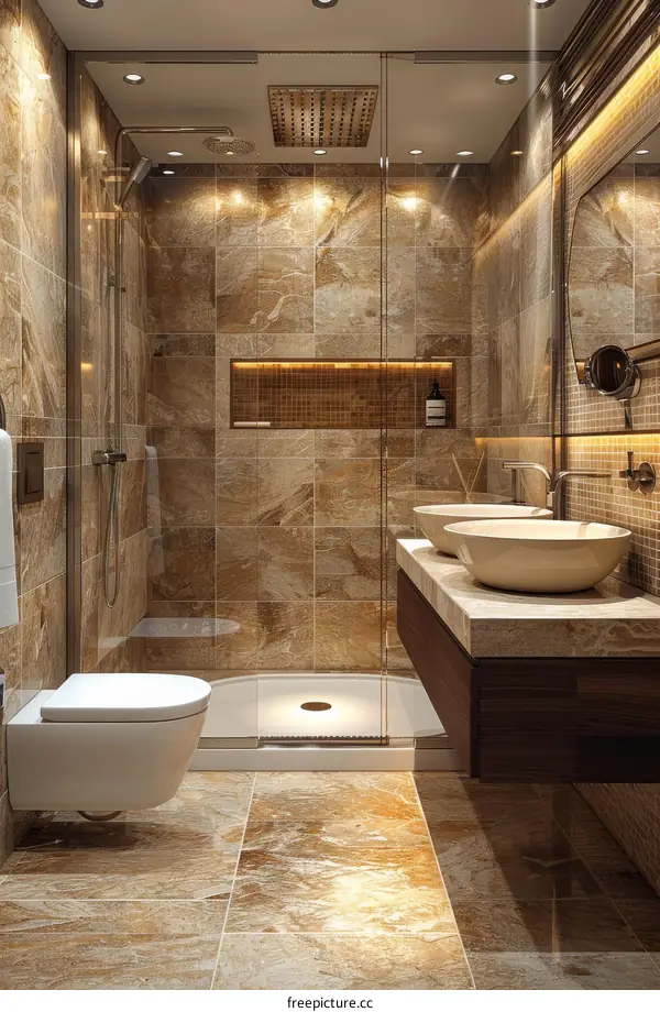 Luxury Modern Bathroom Design Illustration