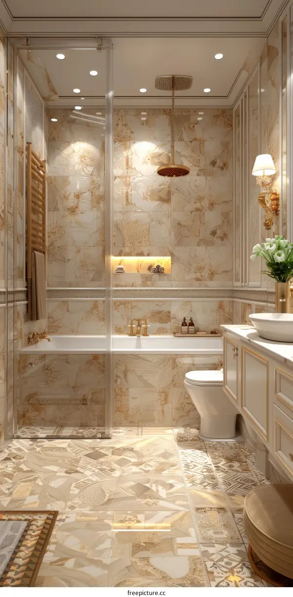 Luxury Beige Bathroom Design
