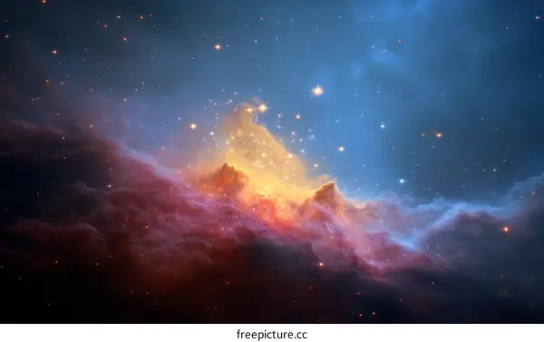 Colorful Nebula in the Deep Space