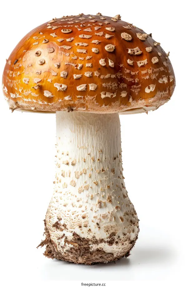 A Large Brown Mushroom with a White Stalk
