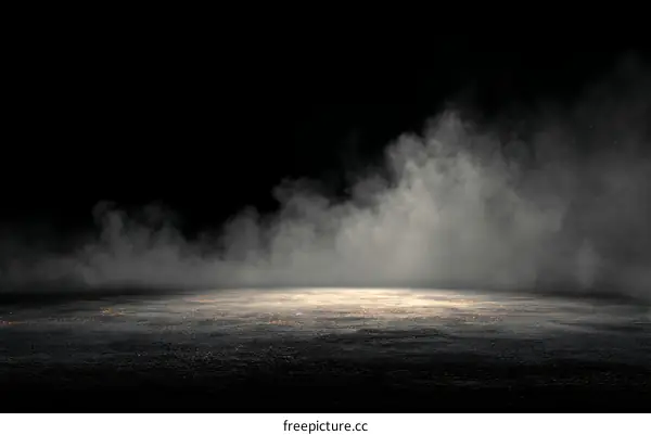 Empty Dark Ground with Smoky Background