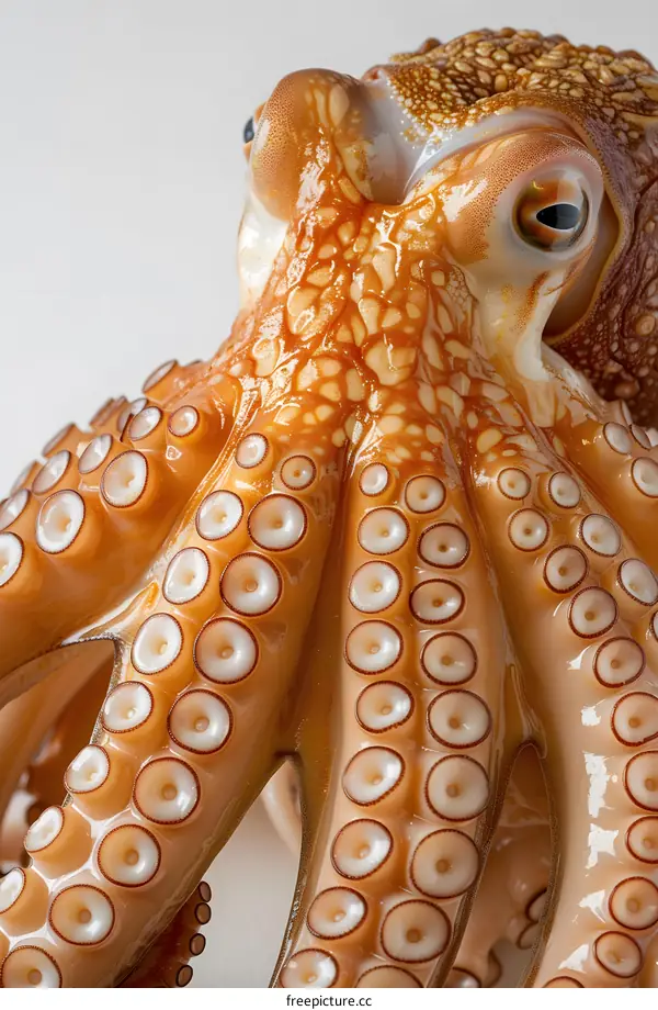 Close up of an octopus on a white background