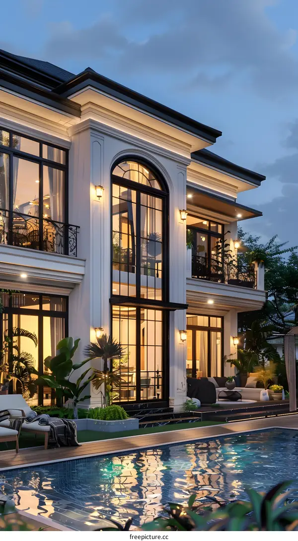 Modern luxury house with pool