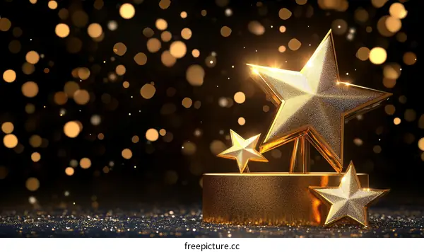 Golden Stars Award Trophy Display