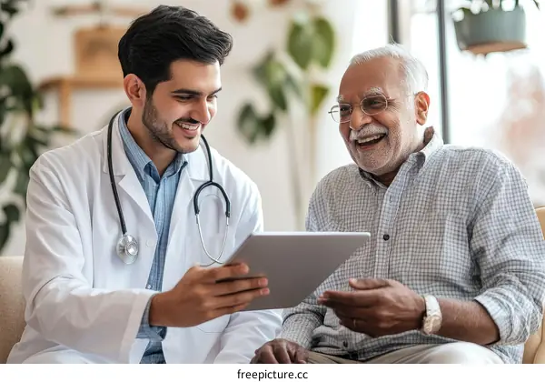 Doctor and Patient Consultation with Tablet