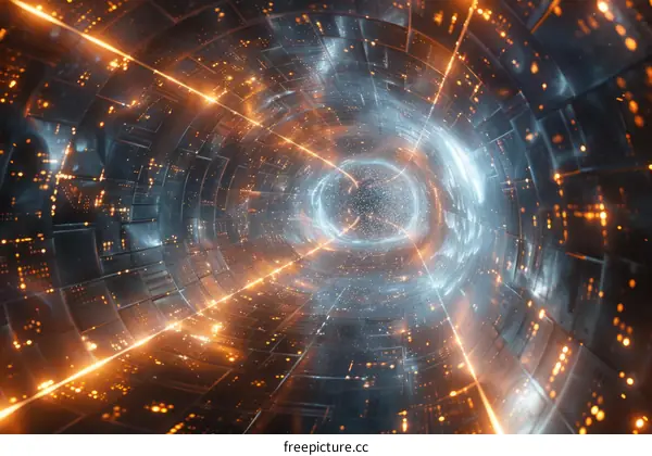 Futuristic Sci-fi Corridor with Laser Lights