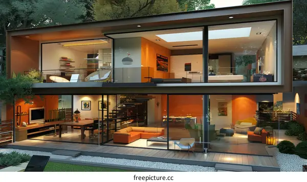 Modern Two-Story House with Open Floor Plan