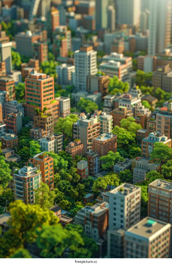 Sustainable City with Green Spaces