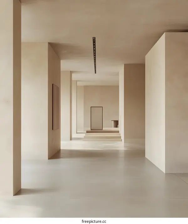 Minimalist Interior Design With White Walls and Wooden Floor