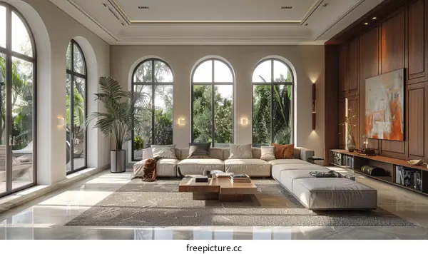 Modern Minimalist Living Room with Natural Light