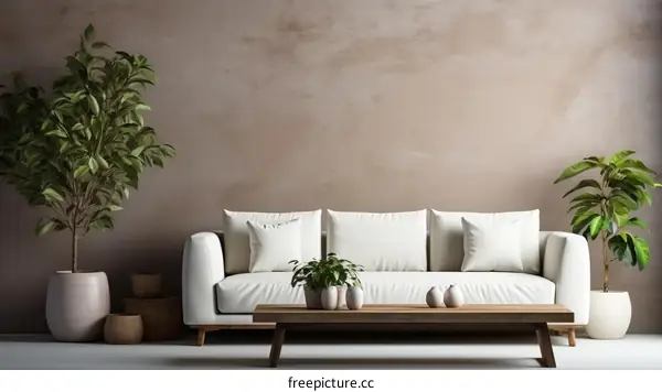 Stylish Sofa in a Cozy Living Room