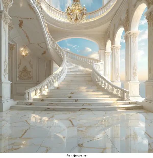 Majestic Staircase in a Grand Palace