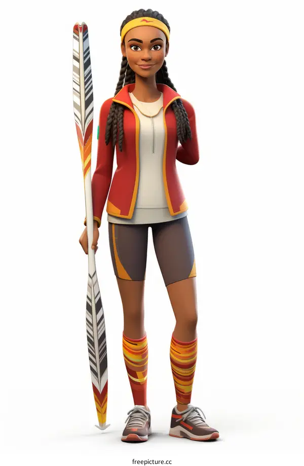 Female Athlete Holding a Paddle