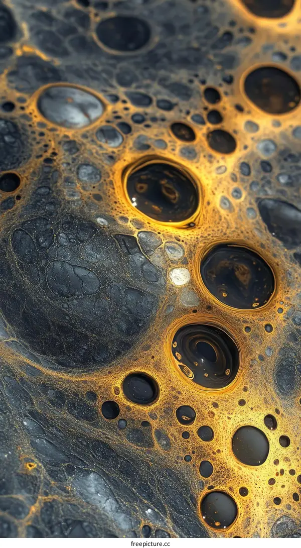 Abstract Art  Gold and Dark Liquid Texture