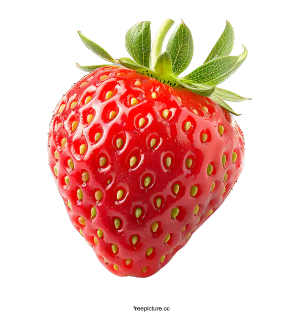 [Transparent Background PNG]Fresh Red Strawberry Isolated on White Background