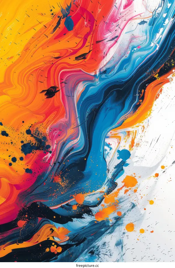 Abstract Colorful Paint Splatter Art