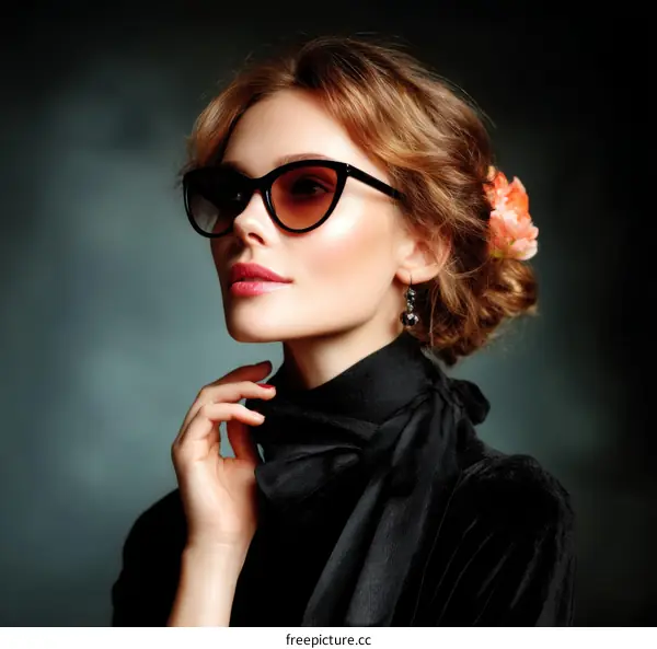 Elegant Woman in Vintage Fashion Style