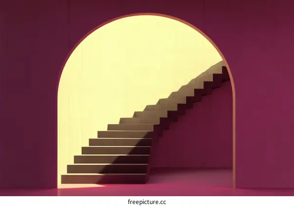 Abstract Architectural Stairway in a Modern Interior