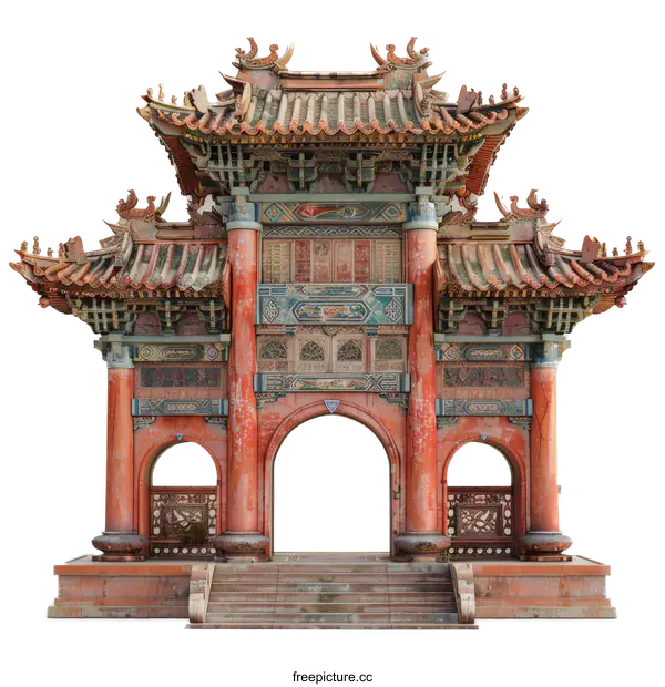 [Transparent Background PNG]Traditional Chinese Gatehouse Architecture