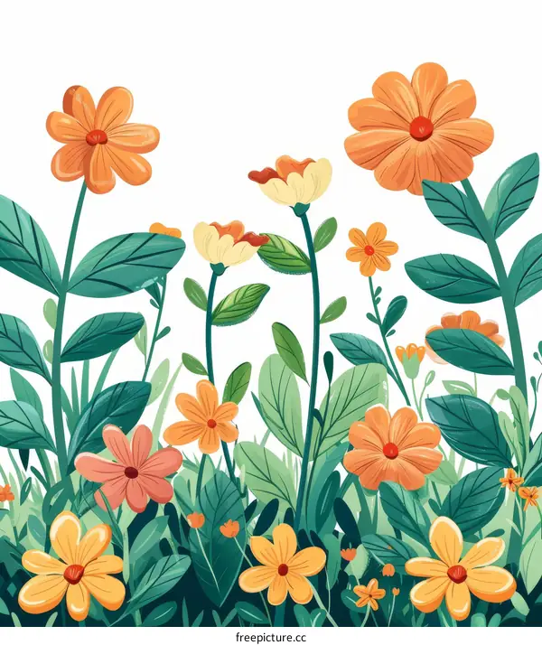 A vibrant array of wildflowers in full bloom