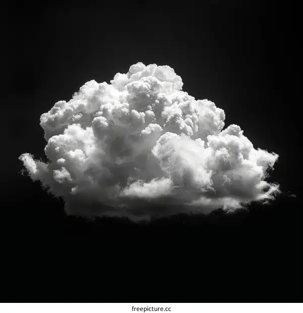 Black and White Photography of a Cumulus Cloud with Dramatic Contrast
