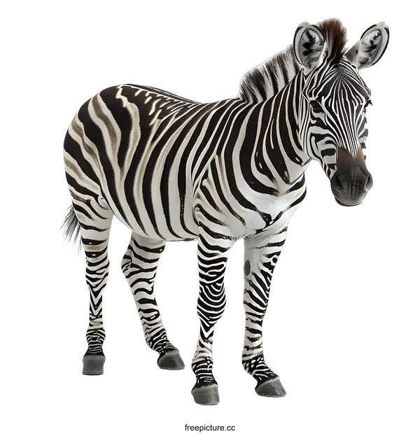 [Transparent Background PNG]A realistic illustration of a zebra