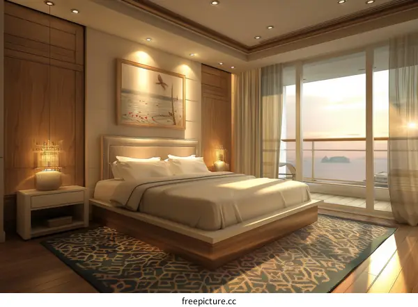 Modern Bedroom Interior Design with Ocean View