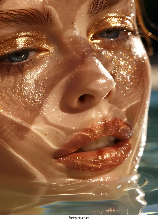 Golden Beauty Underwater Portrait