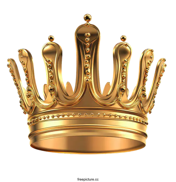 [Transparent Background PNG]Golden Ornate Crown Illustration