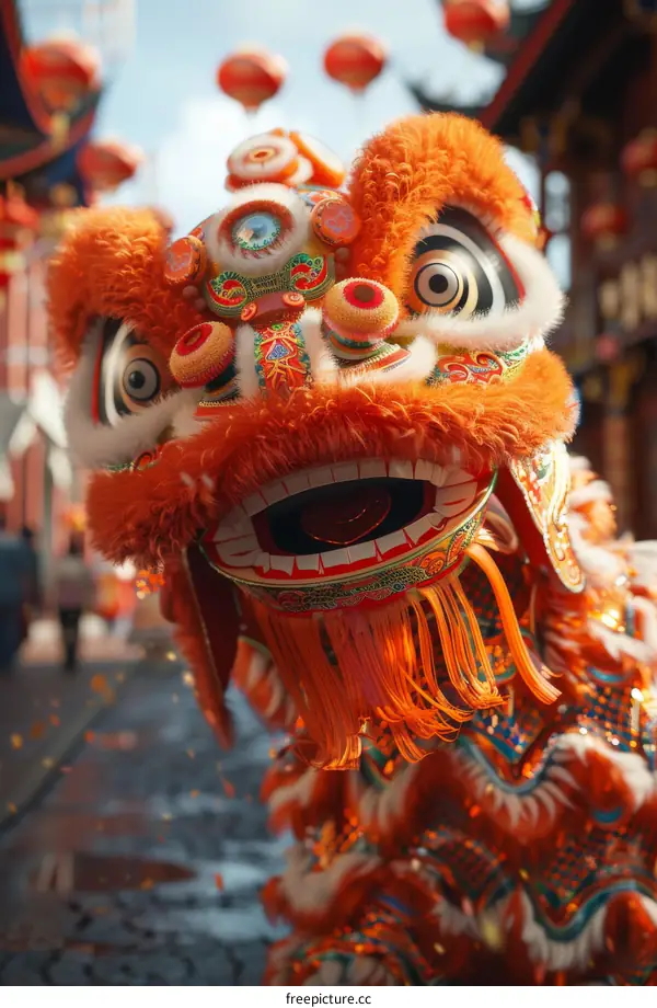 Lion dance performance during Spring Festival