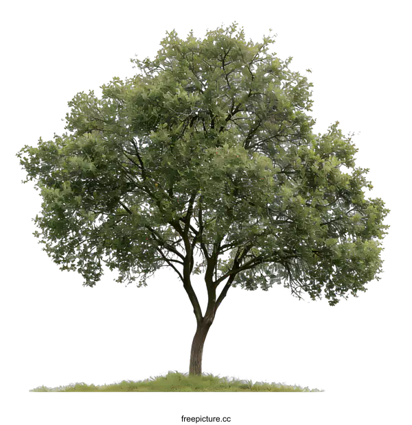 [Transparent Background PNG]Isolated Green Tree on White Background