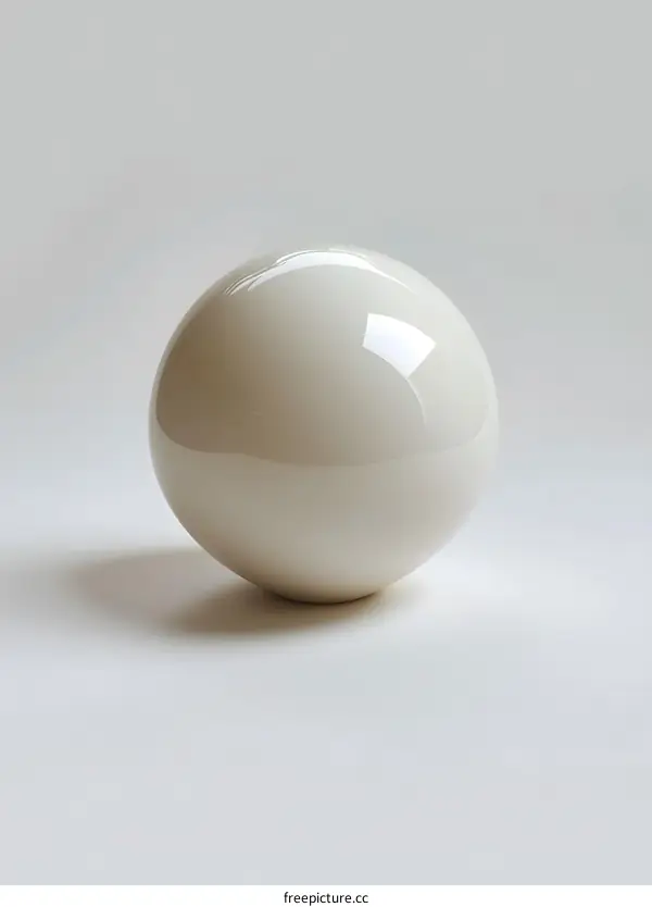 white ceramic ball on white background