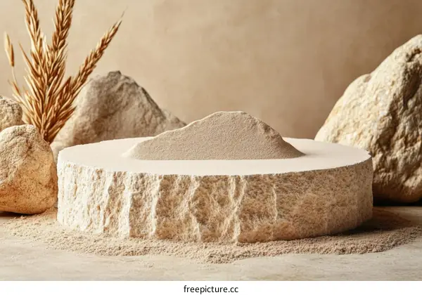 Beige Natural Stone Display Product Presentation