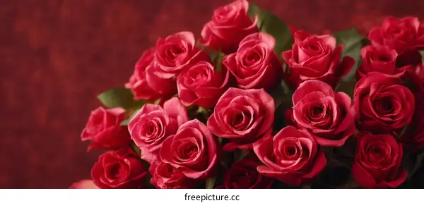 Beautiful Red Rose Bouquet Close-up