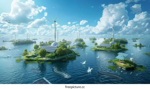 Floating City of the Future Powered by Renewable Energy