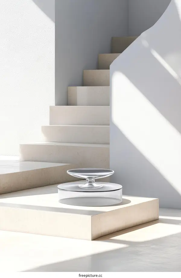 Modern Minimalist Interior Design with Glass Object