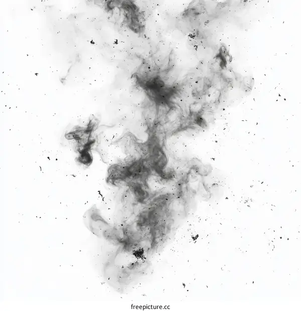 Abstract Smoke and Particles on White Background