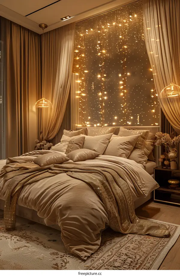 Luxurious Gold Bedroom Interior Design