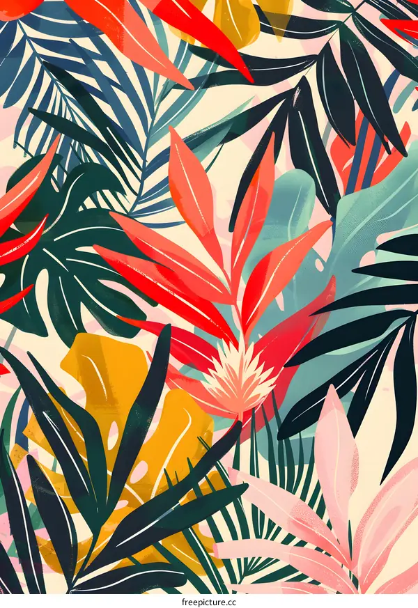 Tropical Leaves Abstract Pattern