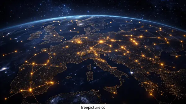 Global Network of European Cities Illuminated